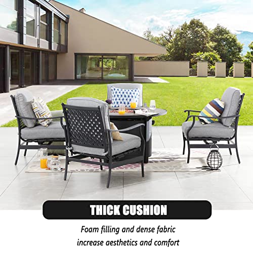Festival-Depot-5Pcs-Outdoor-Fire-Table-Set-42-Inch-Propane-Fire-Pit-Table-and-4-Armchairs-with-Thick-Cushions-Patio-Conversation-Set-for-Garden-Backyard-Grey
