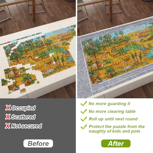 Ainiv Puzzlematte, Puzzle Matte Roll, Tragbare Puzzles Mat, Puzzleunterlage Puzzlematte, Teppich für bis zu 1500 Teile, Praktisches Zubehör zur Aufbewahrung von Puzzles, Rolle Matte Puzzle, Jigsaw Mat
