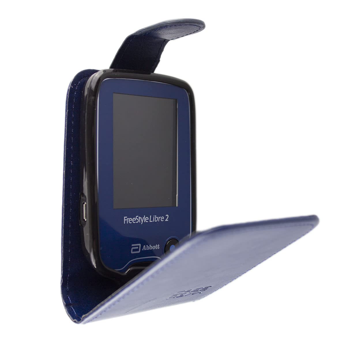 Caseroxx Flip Cover Für Freestyle Libre 1/2/3 – Schwarze Kunstleder-Hülle Mit Magnetverschluss