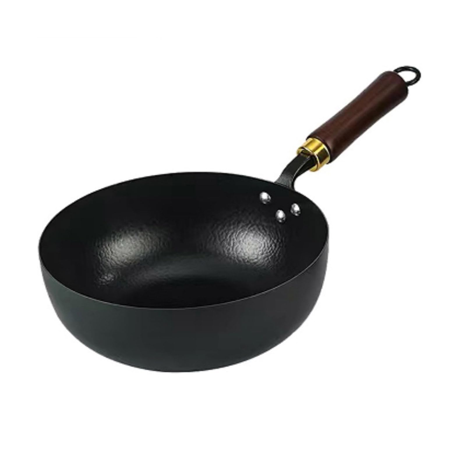 XAGMODSHN Padella professionale in acciaio carbonio con fondo da 24 cm per riscaldamento rapido, soffritto e preparazione dei pasti in famiglia, padelle con finiture lisce