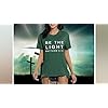 Be-The-Light-Faith-Shirts-Women-Jesus-Christian-T-Shirt-Summer-Letter-Printed-Short-Sleeve-Loose-Tee-Tops DUDUVIE Be The Light Faith Shirts Women Jesus Christian T-Shirt Summer Letter Printed Short Sleeve Loose Tee Tops (Large, Tie Dye-Blue)