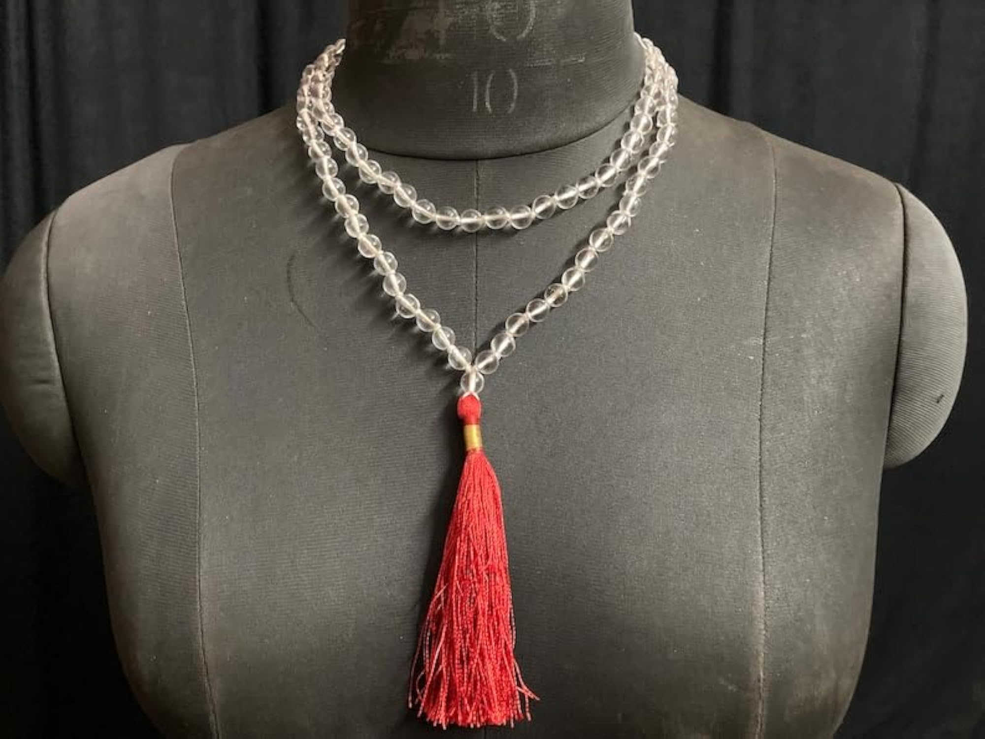 Natural Clear Quartz 6MM Beaded Handmade Prayer Mala Necklace