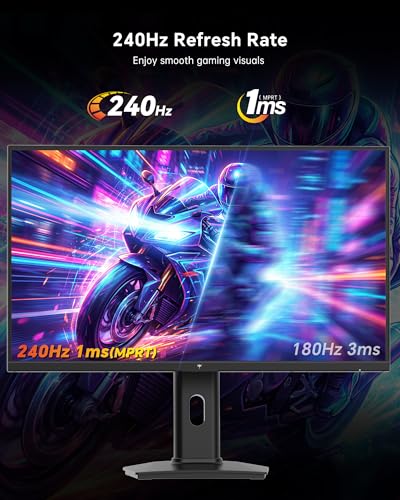 Image of KTC 27 Inch 240Hz Gaming Monitor - FHD 1080P Monitor Fast IPS with Adaptive Sync, 1ms(MPRT), 131% sRGB, HDMI Displayport, Tilt Pivot Height Adjustment, Vesa Monitor, White, H27F7