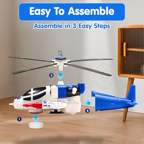 Image of Kidology Helicopter Toy with Lights and Sound for Kids Age 2+ Years, 360Freedom and Automatic Operated Toys | Sensory Toys for Toddlers | Ideal for Gifting | Blue