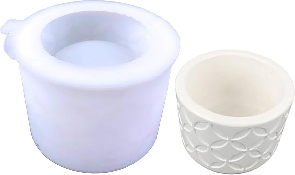 3D Round Concrete Silicone Pot Mold Flowerpot Clay Cement Plaster Molds Home Garden Flower Pots Flower Pot Resin Mold