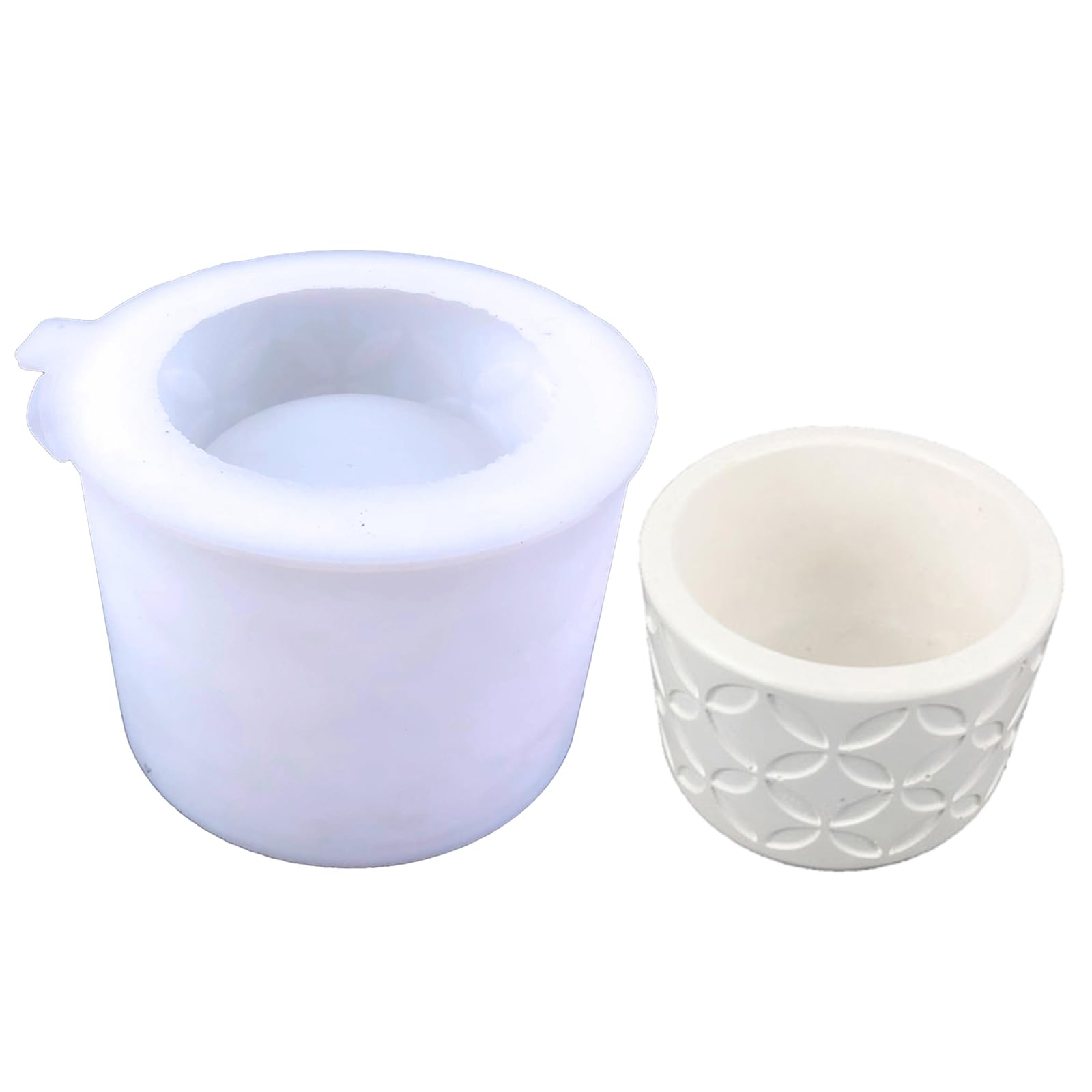 ZORESCOLEO Geometric Round Pattern Gypsum Silicone Molds Storage Box Mold for Making Succulent Plant Flower Candle Holder