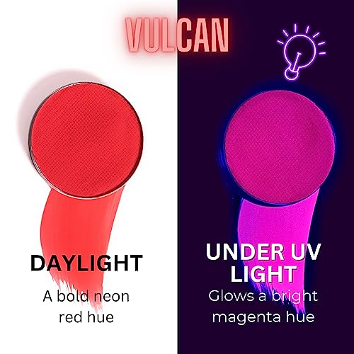 Image of Mehron Paradise FX UV Neon Glow - Vulcan - Neon Red /Pink UV 0.25 oz | Pro Water-Activated Shimmer Paint for Raves, Costumes, SFX, Halloween, Stage, Screen, Theater & Cosplay