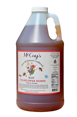 McCoy's Honey - Miel cruda 100% pura, totalmente natural - Miel de flores silvestres 1/2 galón (6 libras) disponible en Yaxa Guatemala