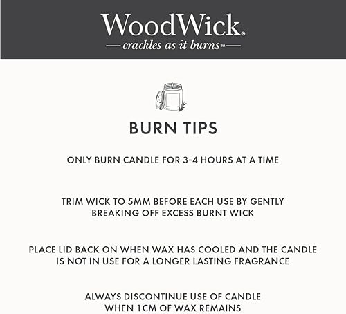 Vista 33 de WoodWick Warm Woods Vela mediana en frasco, con forma de reloj de arena, cera de mezcla de soja prémium, mecha de madera Pluswick Innovation