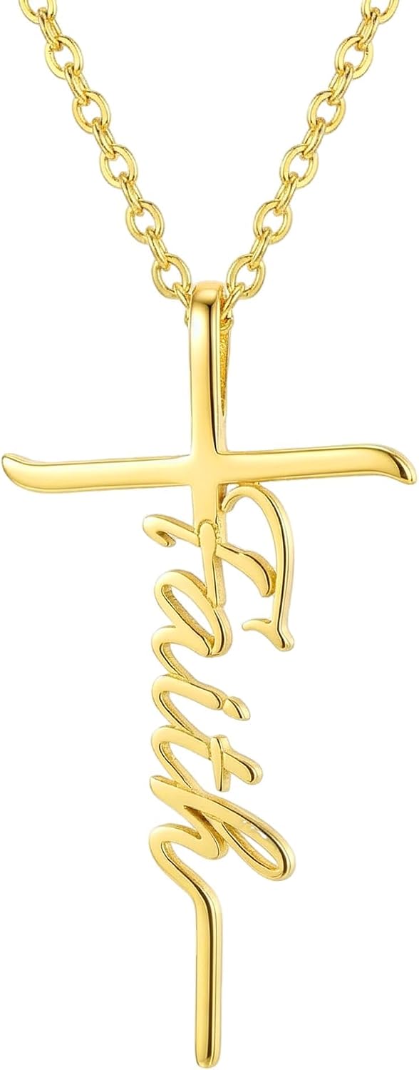 Gold Cross Necklace for Women Religious Christian Jewelry Mother's Day Gifts