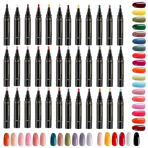 Stylos à pour vernis en gel séchage rapide lot 6 couleurs nail art sans lampe UV