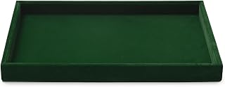 Samt Schmucktablett Stapelbar 35×24×3,5cm Dunkelgrün