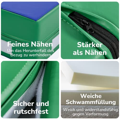 6-teiliges Schaumstoff-Motorikspielzeug mit Halbzylinder, Dreieck und Welle – wasserdichte Kletterblöcke und Krabbeltunnel für Kleinkinder ab 1 Jahr