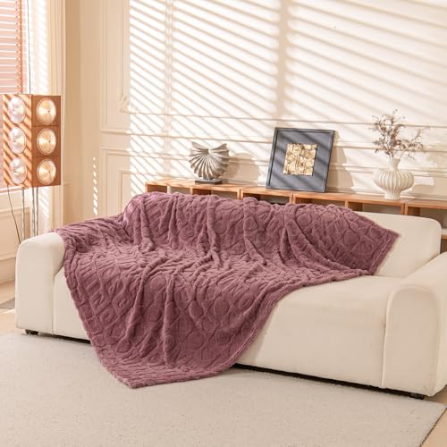 Pink Cozy Throw Blanket 60x80 Inches Soft Fleece Throw Blanket for Women Decorative Couch and Bed Blanket