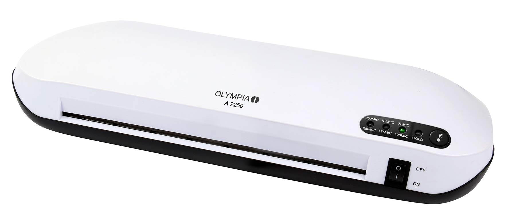 Olympia a 2250 plastificadora Oficina (75 – 250 micras, diseño moderno, profesional laminación 3AH plastificadora, laminierer para documentos y fotografías hasta DIN A4), color blanco