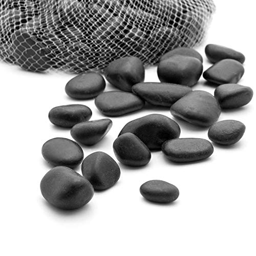 Royal Imports River Rocks, Aquarium Gravel – Black 1"- 1.5" - 2 lbs