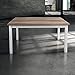 Milani Home s.r.l.s. Tavolo da Pranzo Moderno di Design Allungabile Cm 70x110/150/190 Struttura Bianca Piano Tortora per Sala da Pranzo Ristorante