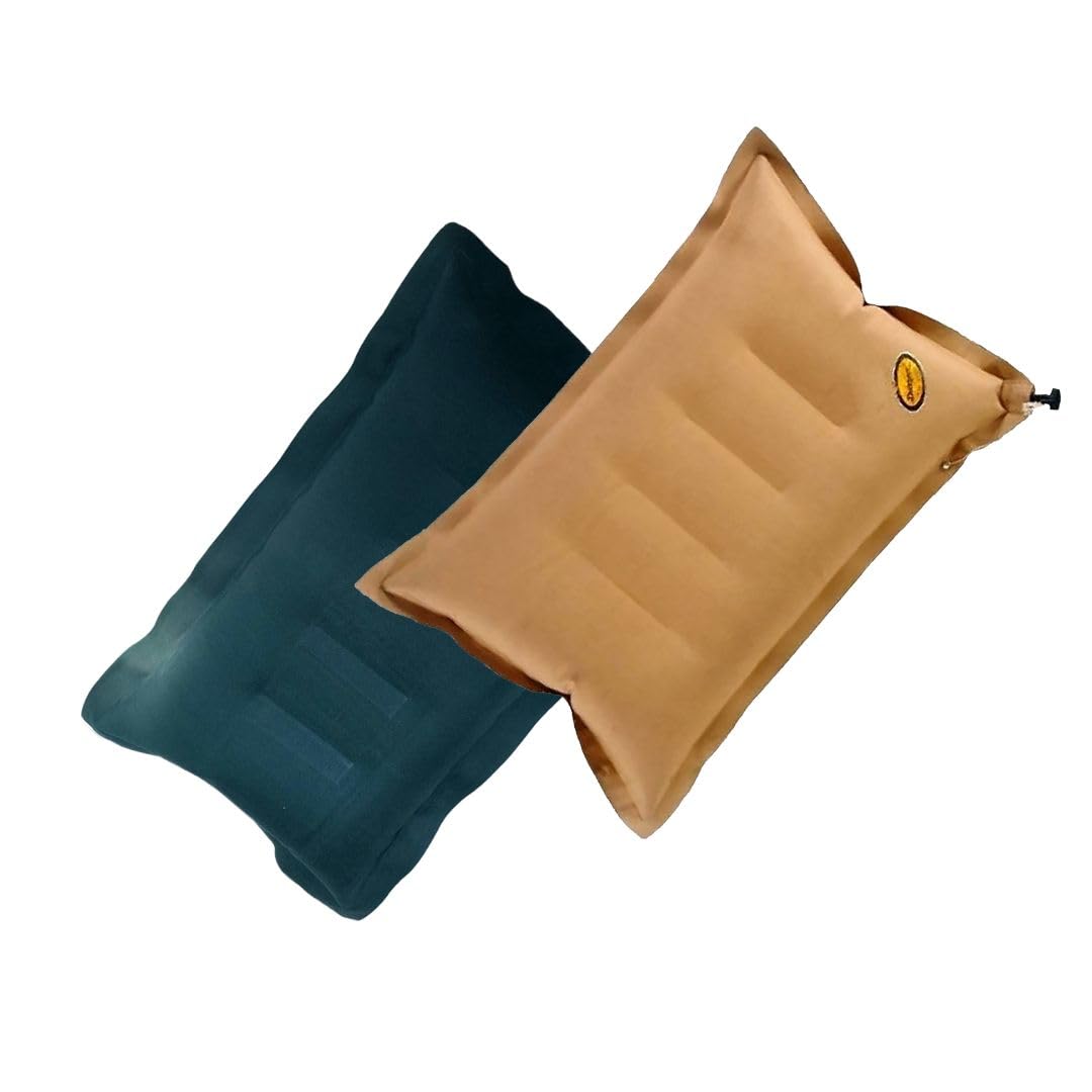 DuckbackDuckback Self-Inflating Air Pillow | Waterproof & Durable Travel Pillow for Neck & Back Support | Comfortable & Portable Cushion for Camping, Car, Office, & Home (Khaki-Green)