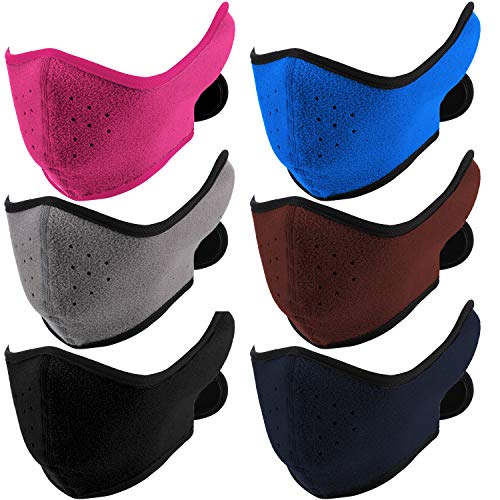6 Pieces Earflap Half Face Cover Winter Fleece Lined Half Face Covering Windproof Outdoor Half Balaclava for Men Women (Eye-catching Colors) 6 Pieces Earflap Half Face Cover Winter Fleece Lined Half Face Covering Windproof Outdoor Half Balaclava for Men Women (Eye-catching Colors)