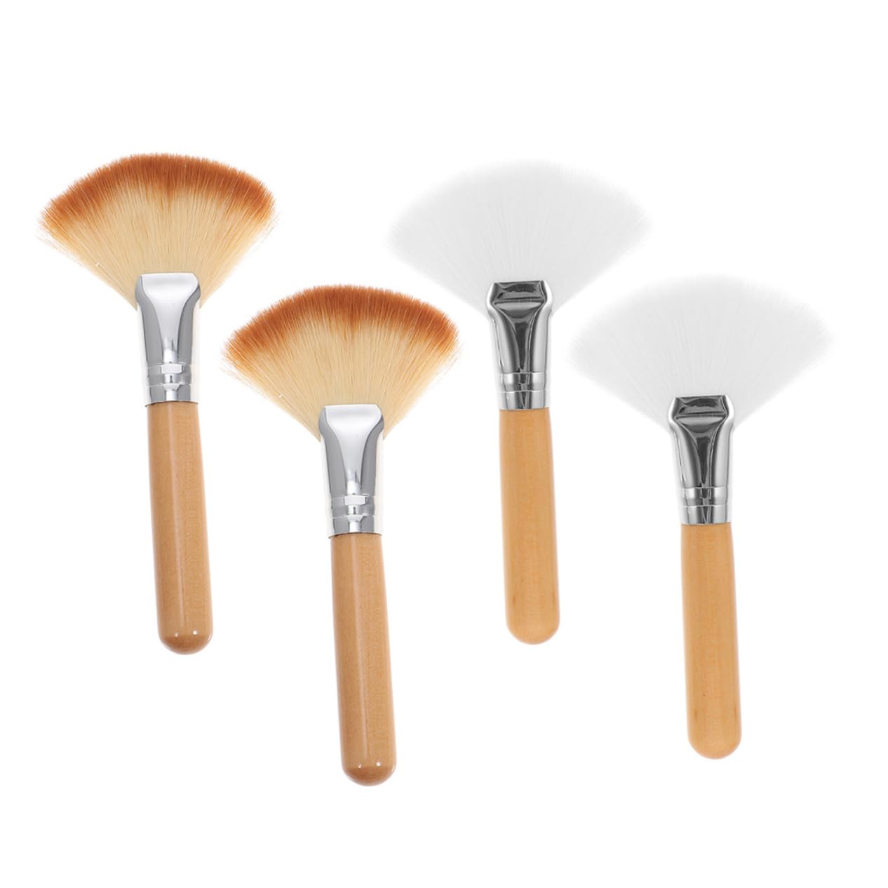 HAPINARY Facial Makeup Brush Set 4pcs Bristle for Blush Highlighter Powder Compact Easy to Carry