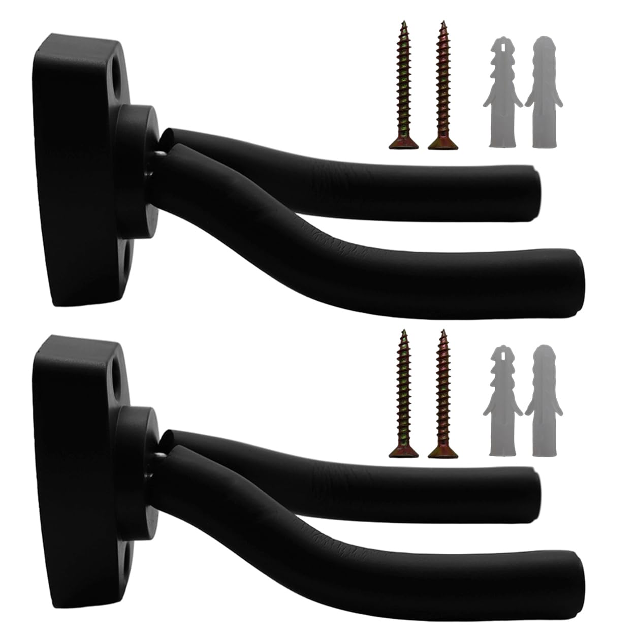 Tioamy Guitar Wall Hanger Stands Ukulele Mount Violin Hook Keep Holder Display Rack Bracket for Most Guitar Bass Accessories Two Pack
