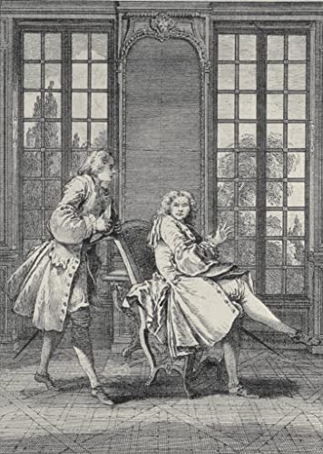 Affiche toile Scène du Misanthrope François Boucher pour salon élégant 60x90cm
