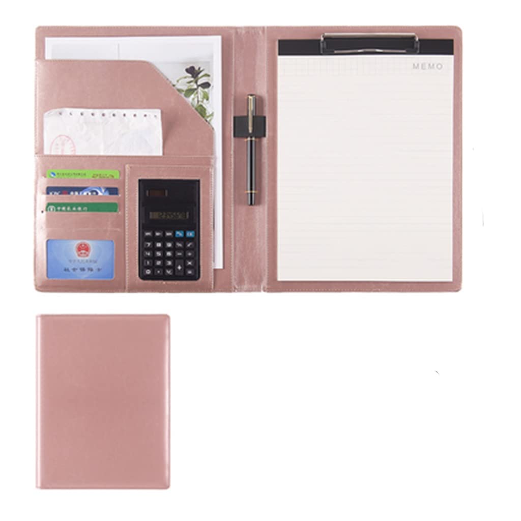 Cartella for appunti in pelle PU | Formati multipli multicolori for l'ufficio della Business School: cartella Appunti(Pink,8-digit calculator)