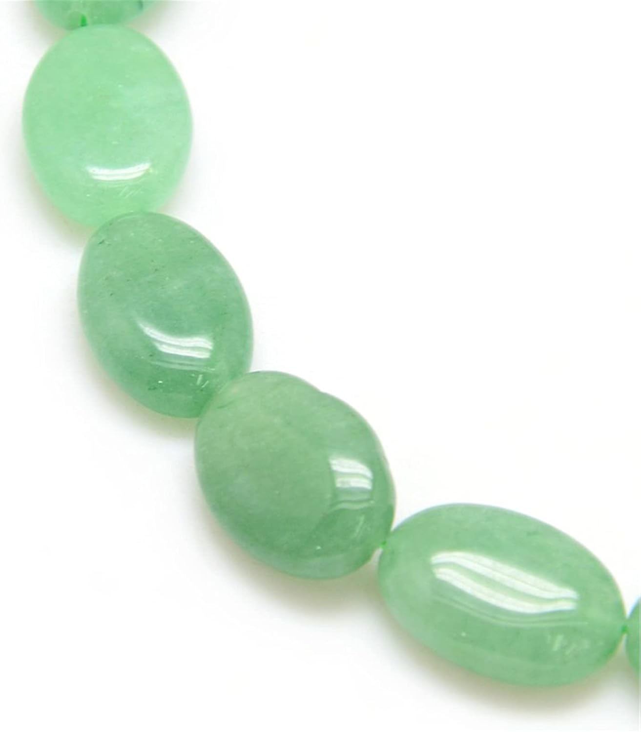 Fashewelry 18pcs Natural Green Aventurine Stone Beads Flat Oval Healing Crystal Loose Gemstone Beads 18x13mm for Jewelry Necklace Bracelet Earring Craft, 15.74 Inch - Image 2