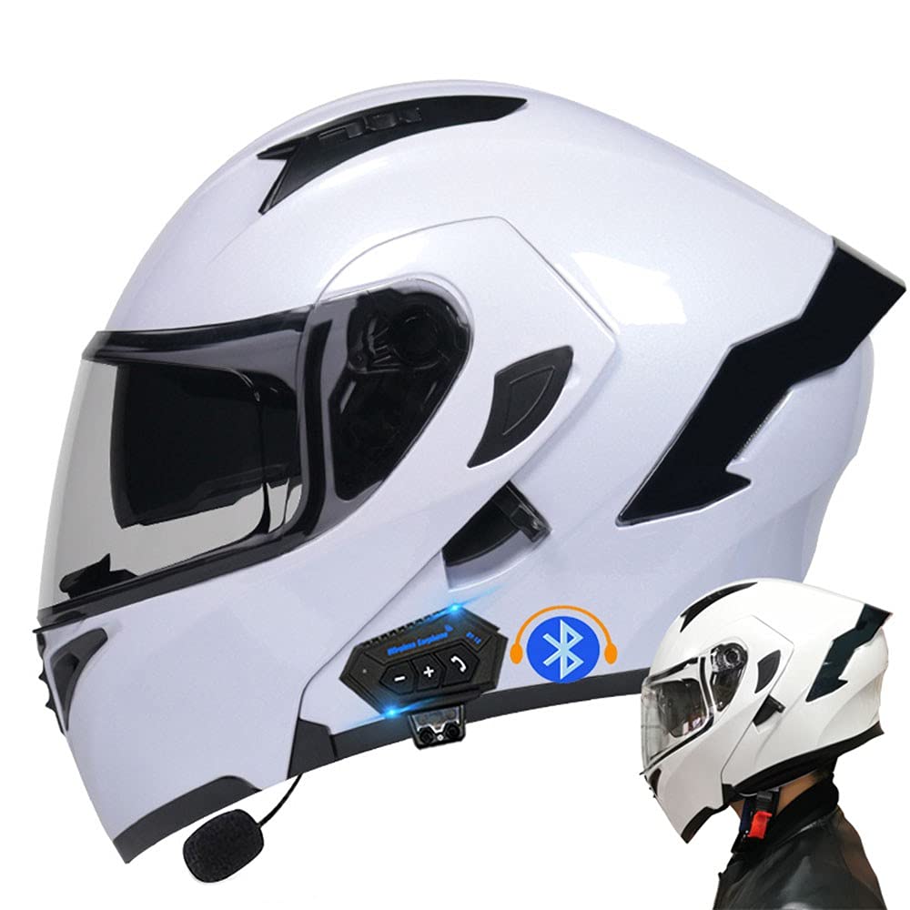 CNNGU Casco De Moto Modular Bluetooth Integrado, con Doble Visera Cascos De Motocicleta, Casco Integral ECE Homologado, para Mujeres Y Hombres, Transpirable Y Cómoda — view 15