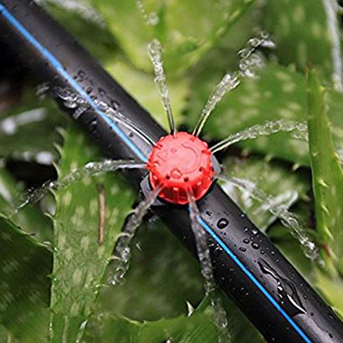 lamta1k Water Dripper,200Pcs 8 Holes Adjustable Flow Water Sprinkler Dripper Garden Irrigation Supply