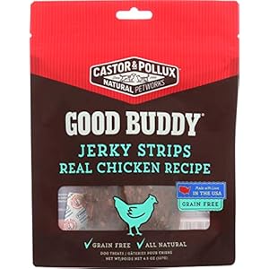 Castor & Pollux Good Buddy Jerky Strips Real Chicken Recipe Grain Free Dog Treats, 4.5-oz bag
