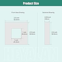 Vista 2 de Heyalan Placa de repuesto moderna de 2.5 pulgadas con brida cuadrada para brazo de ducha, cubierta de pared cuadrada de cromo pulido, 1 montaje