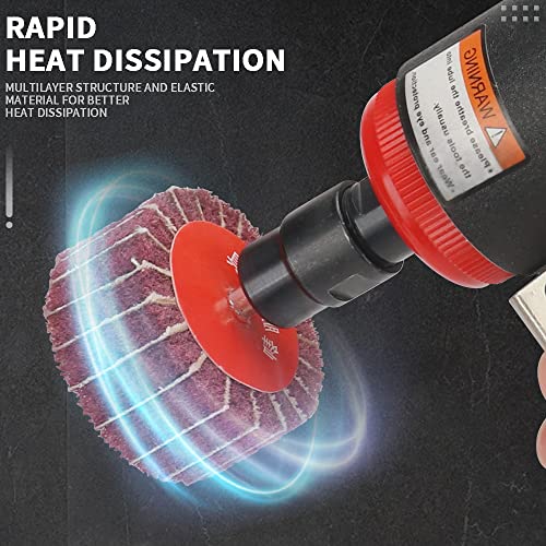 Si Fang Non Woven Abrasive Buffing Polishing Wheel Drill Buffing Attachment Set, 1/4Inch Shank Mix Grit Scouring Pads Flap Wheel Sanding Mop Scuff Pad Power Scrubber Cleaning Kit (10 Pack) #TOP5