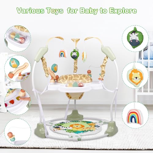 Image of Baby Activity Center, Infant Jumpers and Bouncers with Music, Lights, Infant Toys, 360Rotating Seat, 3 Adjustable Heights, Baby Play and Learning Center for 6+ Months