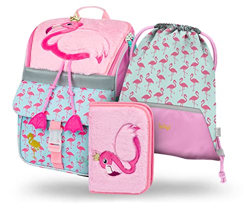 Baagl Schulranzen Mädchen Set 3 Teilig, Zippy Schultasche für 1. Klasse,...