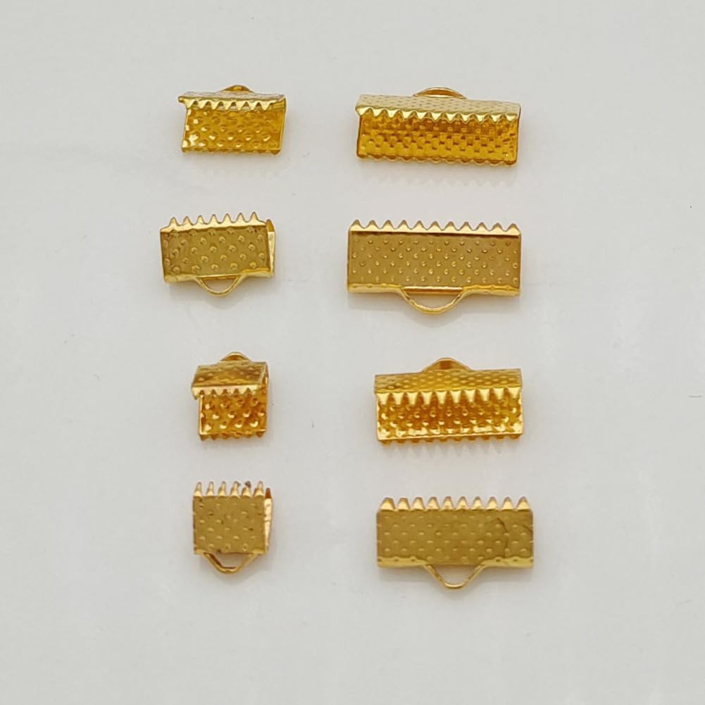 100 unidades de pinzas para joyas, pinzas de sujeción, crimps, clamp, extremo de cinta, extremos de cinta, engarzados para manualidades, gargantillas, pulseras, collares, pendientes
