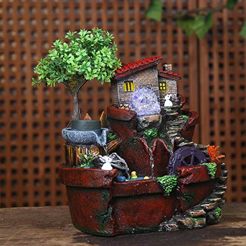 FMOGE Innenbrunnen Desktop-Brunnen Harz Steingarten Brunnen Ornamente Und Luftbefeuchter Wohnkultur Innenwasserlandschaft Mikrolandschaft Innenentspannung Desktop-Brunnen - Image 5