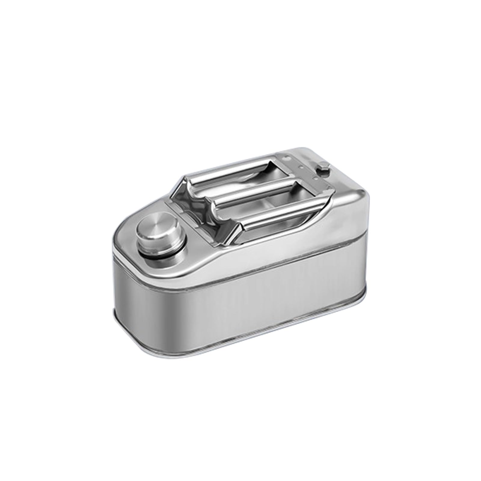 Bidon Gasolina de Acero Inoxidable 304, Versátil Contenedor de Agua y Líquidos Metálicos para Autos, Camiones y Motocicletas, Incluye Tubo y Asa(5L/1.3Gla)