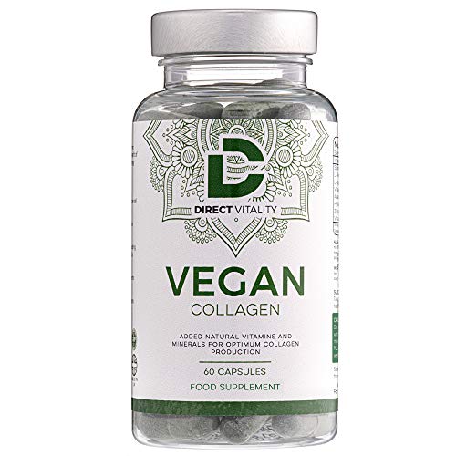 Vegan Collagen Supplement | 1400mg | Spirulina | L-Lysine | L-Proline | Acerola Cherries | Vitamin C & B12 | Zinc | Hyaluronic Acid | UK Made