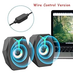 DHMKL Enceintes BibliothèQue Alimenté,Haut-Parleurs USB Filaires Bureau Subwoofer IndéPendant à Commande Filaire Haut-Parleurs D’Ordinateur RGB Cool Audio Bureau pour Ordinateur Portable - Les Beatles, Paul McCartney, John Lennon, RIngo Starr, George Harrison DHMKL Enceintes BibliothèQue Alimenté,Haut-Parleurs USB Filaires Bureau Subwoofer IndéPendant à Commande Filaire Haut-Parleurs D'Ordinateur RGB Cool Audio Bureau pour Ordinateur Portable – Image 2