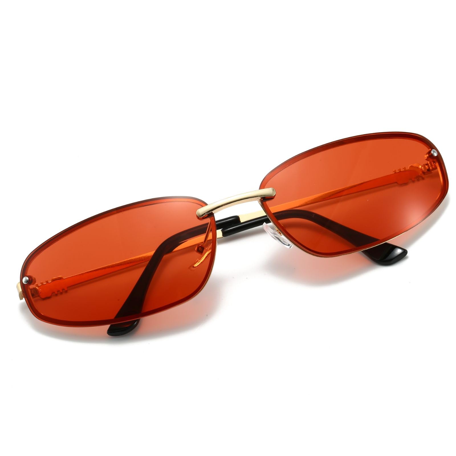 Hanj Trendy 90s Y2K Oval Sunglasses for Women Fashion Classic Shades UV400 Retro Glasses