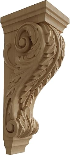 Vista 127 de Ekena Millwork CORW03X04X07ACAL - Ménsula pequeña de madera de acanto, 3 1/2 pulgadas de ancho x 4 pulgadas de profundidad x 7 pulgadas de alto