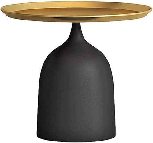 Mesa de Centro - Mesa de centro redonda pequeña con bandeja de 18.9 x 17.3 in para sofá, mesa auxiliar de lujo, mesa de noche, sala de estar,