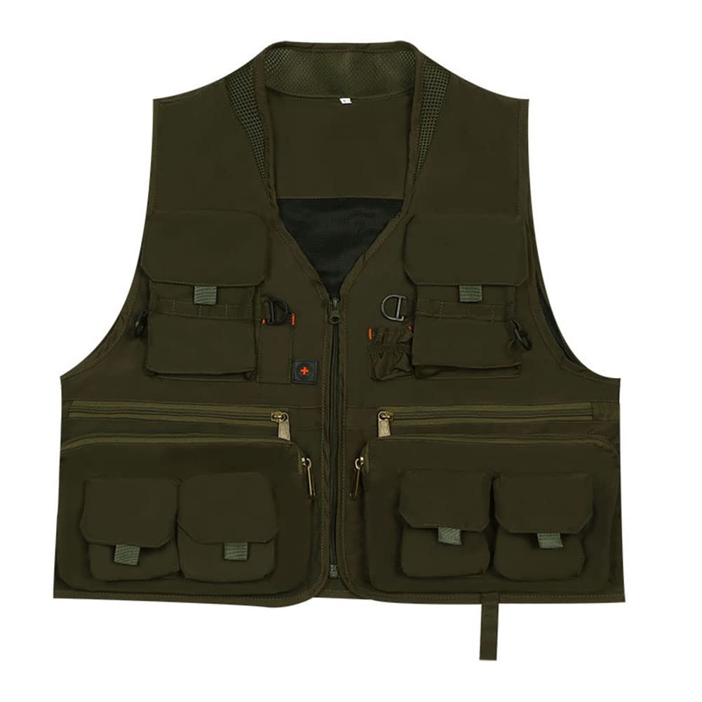 LOOGU Gilet de pêche à la mouche avec plusieurs poches pour