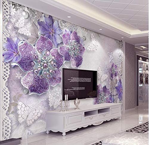 Fototapety Kolorowe Kwiaty Ściana 3D Tapety Włóknina Tapety Dekoracyjne Dekoracje Ścienne Nowoczesne Fototapety Fotograficzne 350 cm × 250 cm (szer. x wys.)
