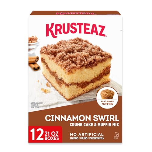 Krusteaz Cinnamon Swirl Crumb Cake & Muffin Mix, 12Count