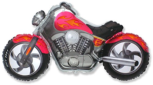 Ballonim® Motorrad Rot /Orange ca. 80cm Luftballons Folienballon Party DekorationGeburtstag