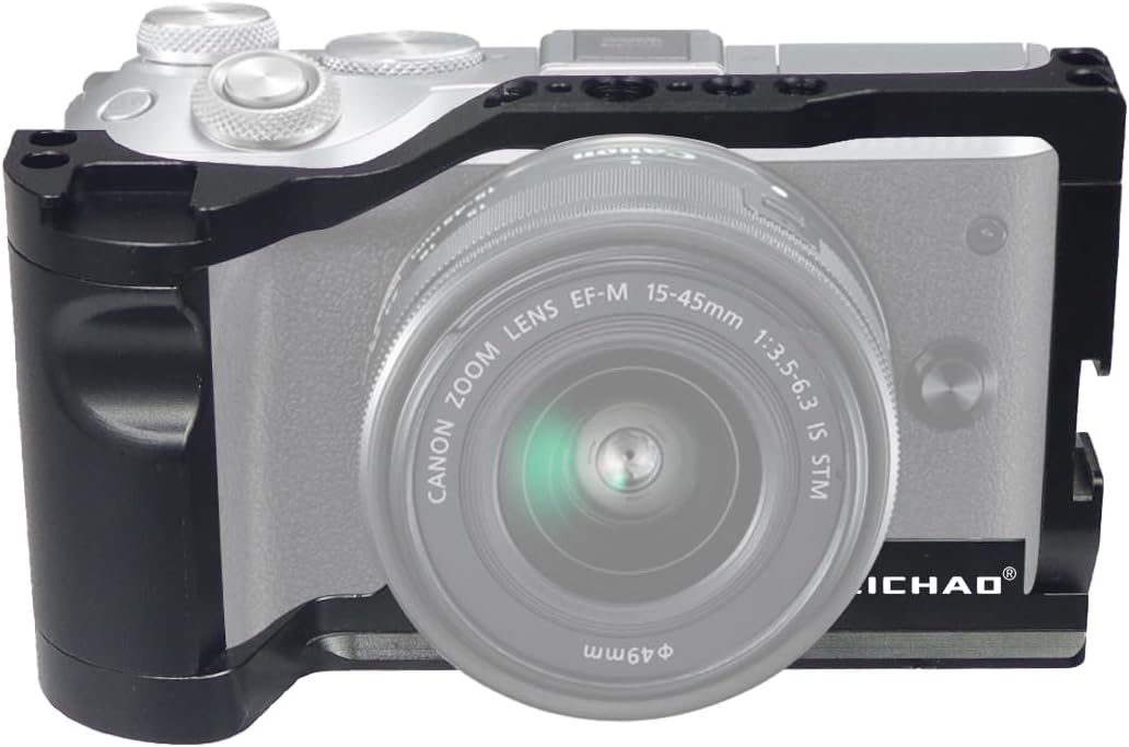 FEICHAO CNC M6 Mark2 Camera Cage Form-Fitting Rig with Cold Shoe Mount Compatible with Canon EOS M6 Mark II Stabilizer