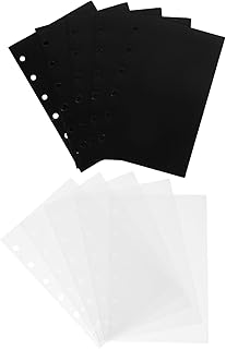 WOFASHPURET 10 Folhas Blocos De Notas Pastas Bloco De Notas Clipes Fichário Bolsas De Plástico Bolsos De Fichário Bolsas Para Organizar Sacos De Recarga Sacos De Armazenamento Saco De