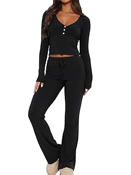 PEIARA Lounge Sets For Women: 2 Piece Pajamas Outfit